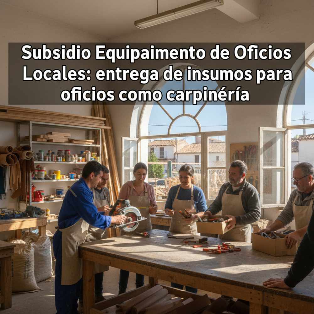 Subsidio Equipamiento de Oficios Locales: entrega de insumos para oficios como carpintería