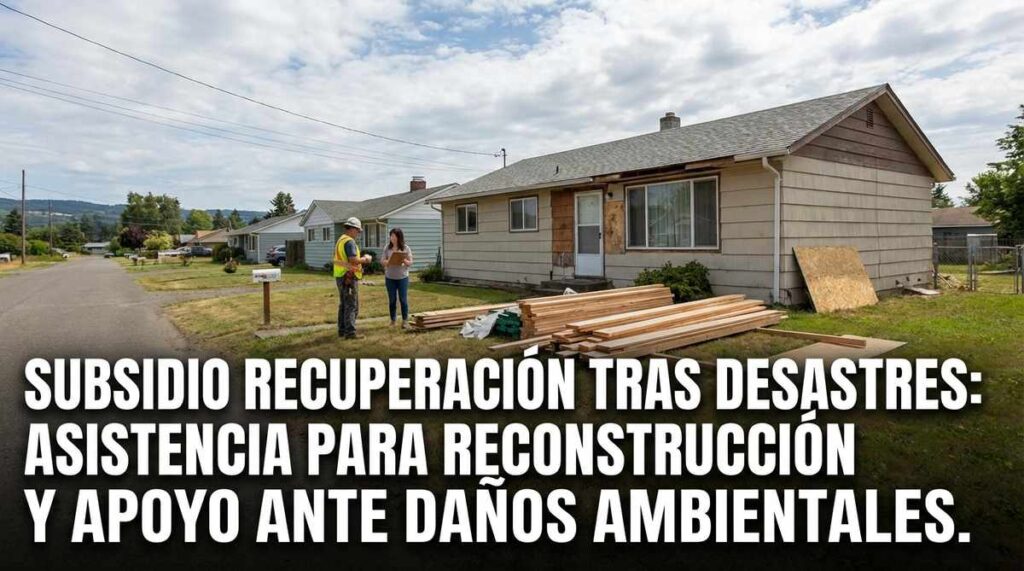 Subsidio Recuperación Tras Desastres: asistencia para reconstrucción y apoyo ante daños ambientales